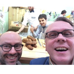 Jörg Tüttelmann at the “Fusion” gastro festival, visiting the young baker Xevi Ramon