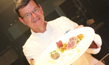 Harald Wohlfahrt cooking at Lufthansa First Class Lounge in Munich