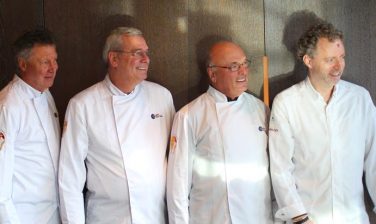Star chef Sven Elverfeld and his former instructors from LSG Sky Chefs